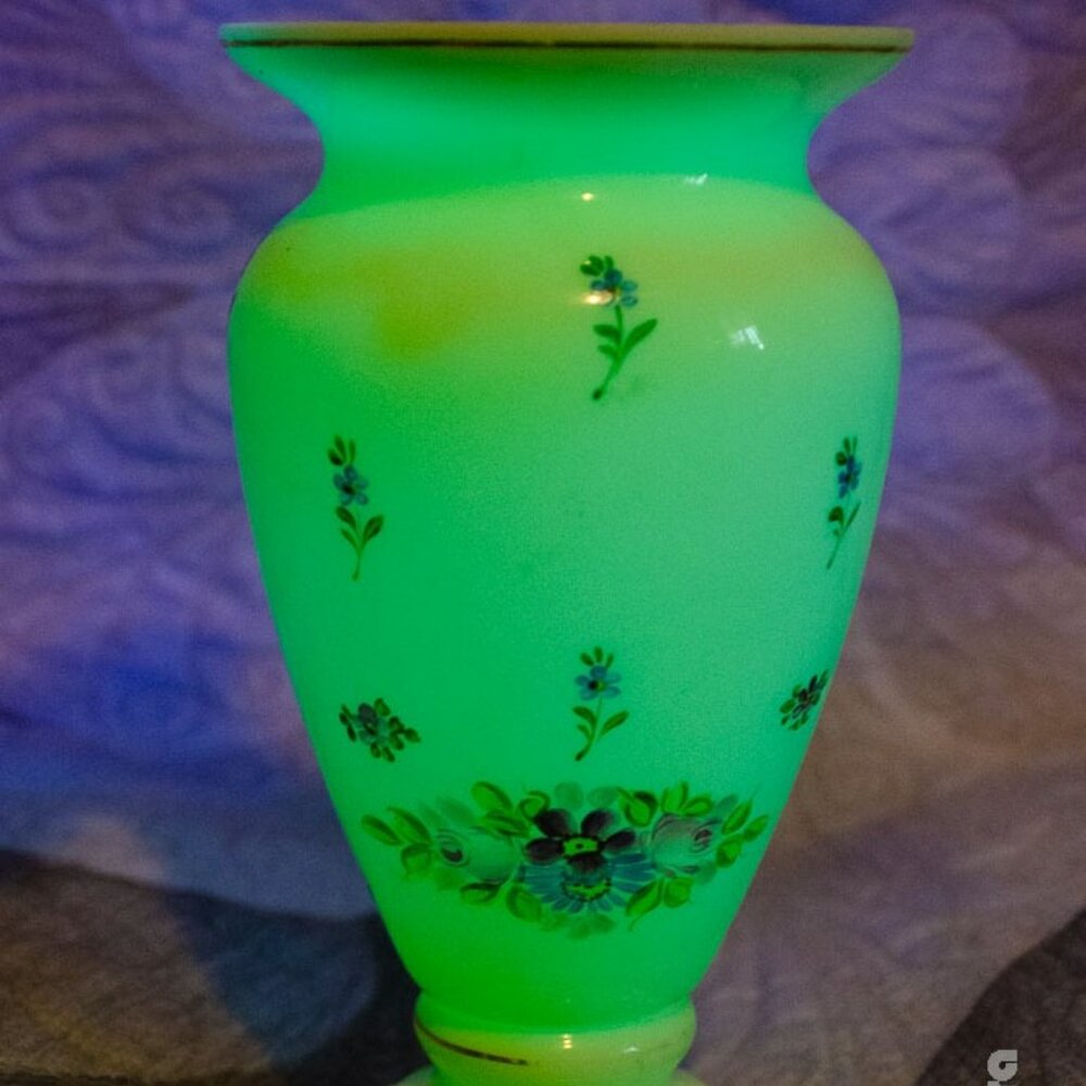 Czech Uranium Glass Vase